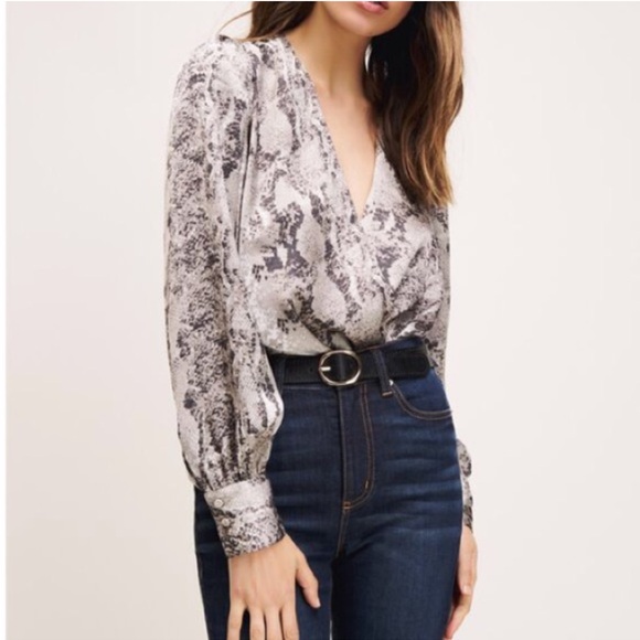 Snake print satin bodysuit - Picture 2 of 10